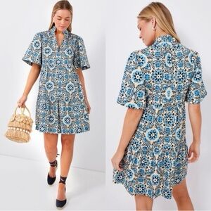 Tuckernuck Crawford Dress Blue Multi Golden Medallion Size XL